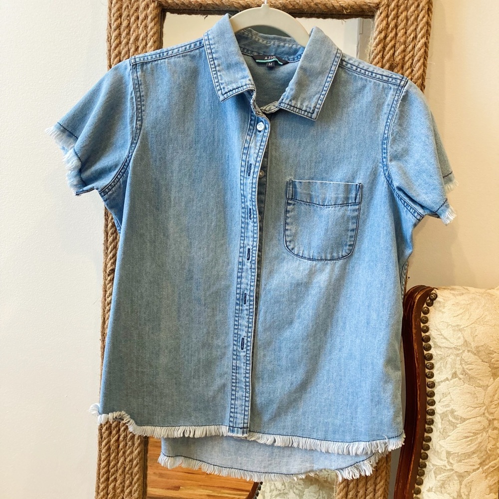 90s Denim button short sleeve shirt